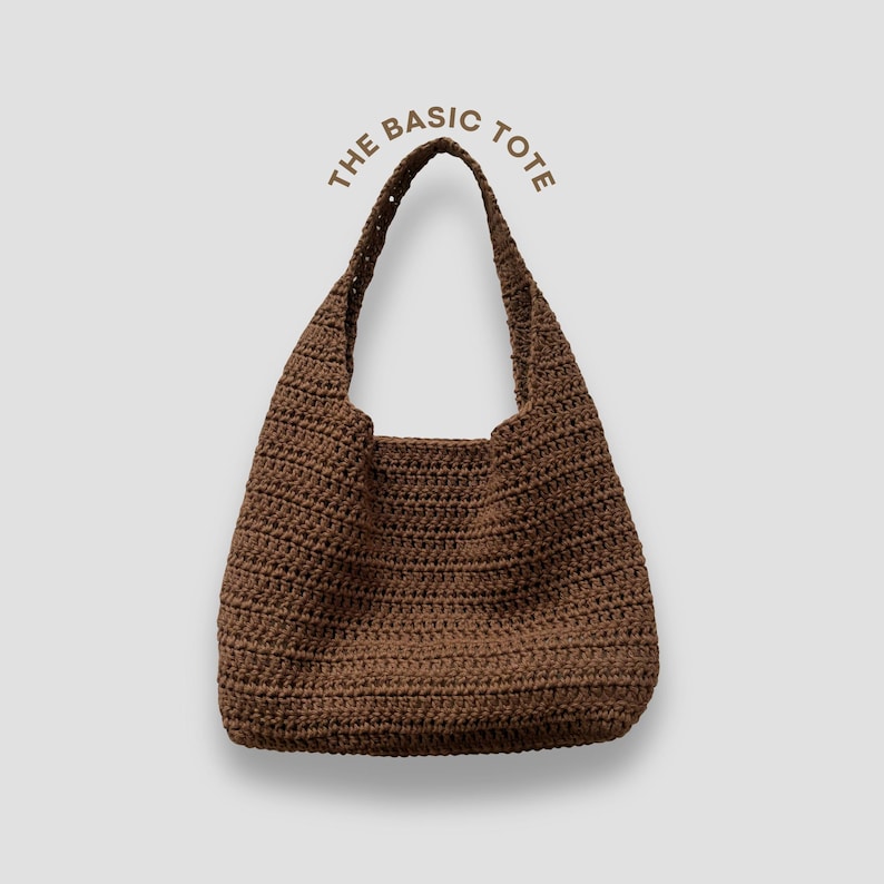 Modèle de sac fourre-tout basique au crochet | Patron PDF | sac simple au crochet image 1