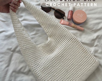 crochet beach bag pattern | crochet mesh bag pattern | crochet summer bag pattern | crochet bag pattern | crochet net bag pattern |