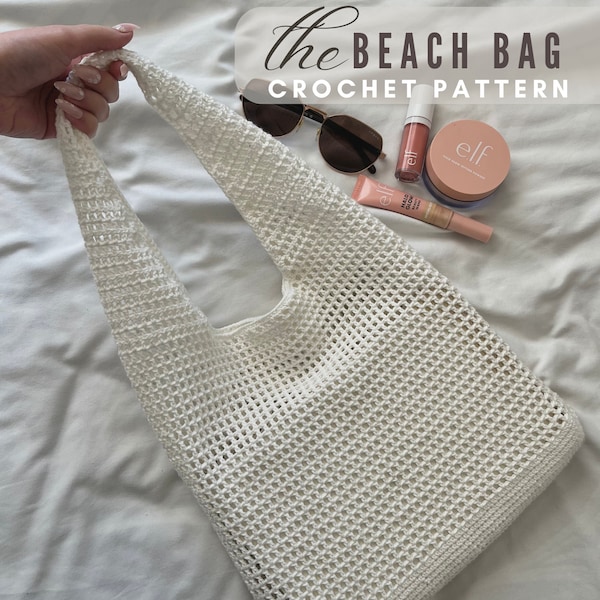 crochet beach bag pattern | crochet mesh bag pattern | crochet summer bag pattern | crochet bag pattern | crochet net bag pattern |