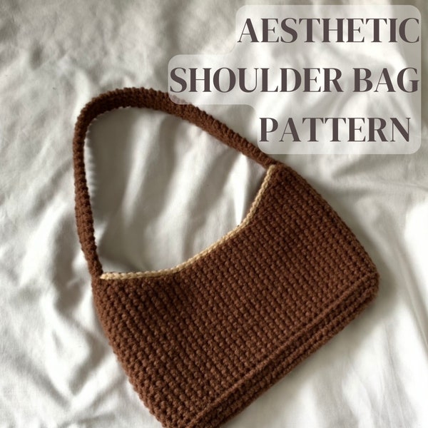 Patrón bolso bandolera estético a crochet, patrón bolso crochet