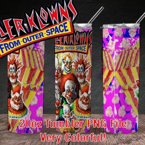 Killer Klownz 20oz Tumbler PNG File Bright Colors!
