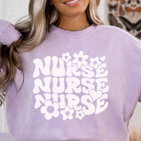 Hippy Nurse Life: Trending Simple Nursing SVG & PNG Bundle for Nurses | Instant Download | Hippie Daisy Design