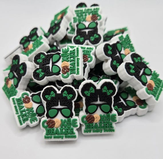 EXCLUSIVE cookie dealer beads for lanyards, cookie season focal beads for beadable pens, cookie scout silicone beads for keychains, how many