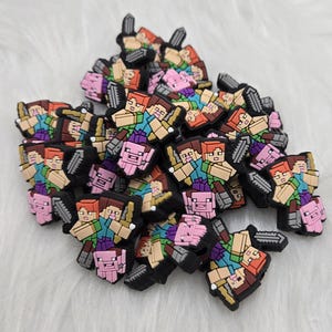 Mine Game Focal Bead, Focal Beads, Beads for Pens, Silicone Focal Bead, Beads for Keychains, Character Focal Beads, Pen Beads