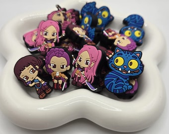 K Pop Focal Bead, K Pop Hunter Silicone Focal Bead, Beads for Keychains, Crafting Beads, Beads for Bag Charms