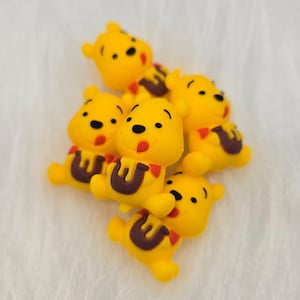 3D Hunny Bear Focal Bead: Silicone Cartoon Character DIY Beads