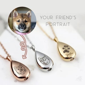 Personalized Cremation Jewelry Pet Ashes Necklace Pet Urn Necklace Dog Mom Memorial Gift for Her Engraved Necklace for Cat Moms