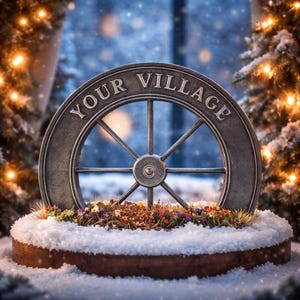 Letrero navideño de rueda de carro (personalizable)