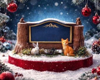 Wildlife Christmas Village Sign (Customizable)