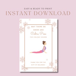 Yoga Lehrer Urlaub Karte/Danke/Geschenk Karte Hinweis ** Printable Sofortiger Download **