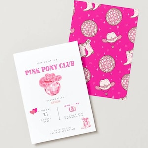 Pink Pony Club Party Invitation