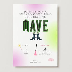 Elphaba & Glinda Theme Inspired Birthday/Party Invitation