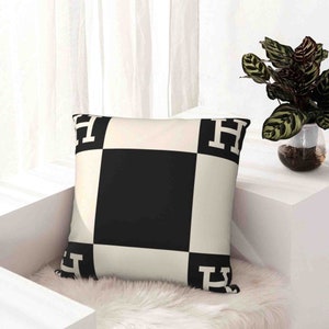 Louis Vuitton Inspired Pillow Cover Decorative Pillow Black Beige Pillow  Fashion Pillow Home Decor Couture LV Pink Class…