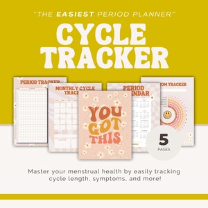 Monthly and Yearly Period Tracker Printable: Menstrual Cycle and Ovulation Tracking Journal Printout