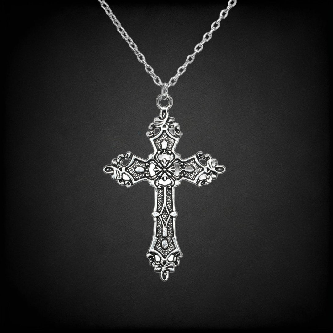 Cross Pendant Necklace Gothic Cross Necklace Christian Cross Necklace
