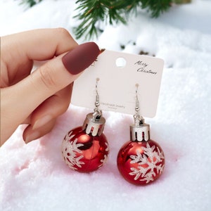 Christmas ornament earrings clearance