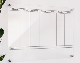 Larger Format, 24x35 inches, Acrylic Planner - Monthly & Weekly Dry Erase Boards - Organizational Wall Calendar - For Home Office Gift