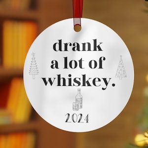 Whiskey Ornament, Whiskey Christmas Gift, Whiskey Xmas Ornament, Christmas Ornament, Gift for Whiskey Lover, 2024 Ornament, Whiskey Gift