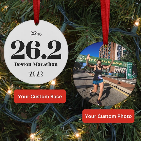 Personalized Marathon Ornament, 26.2 Runner Custom Runners Marathon Gifts, Christmas Gifts for runners, 2024 2023 Ornament Marathon race