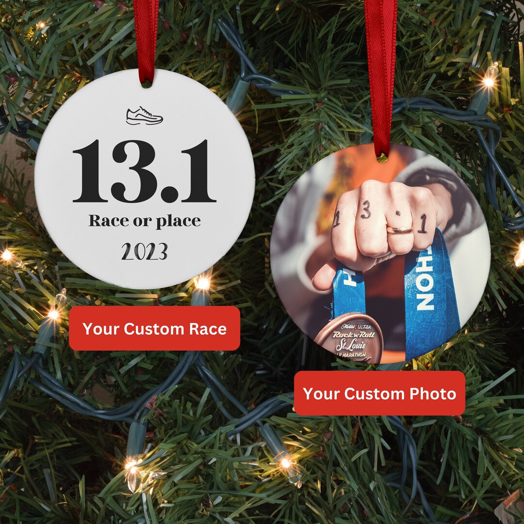 Personalized Runner Ornament, 13.1 Half Marathon, Custom Runners