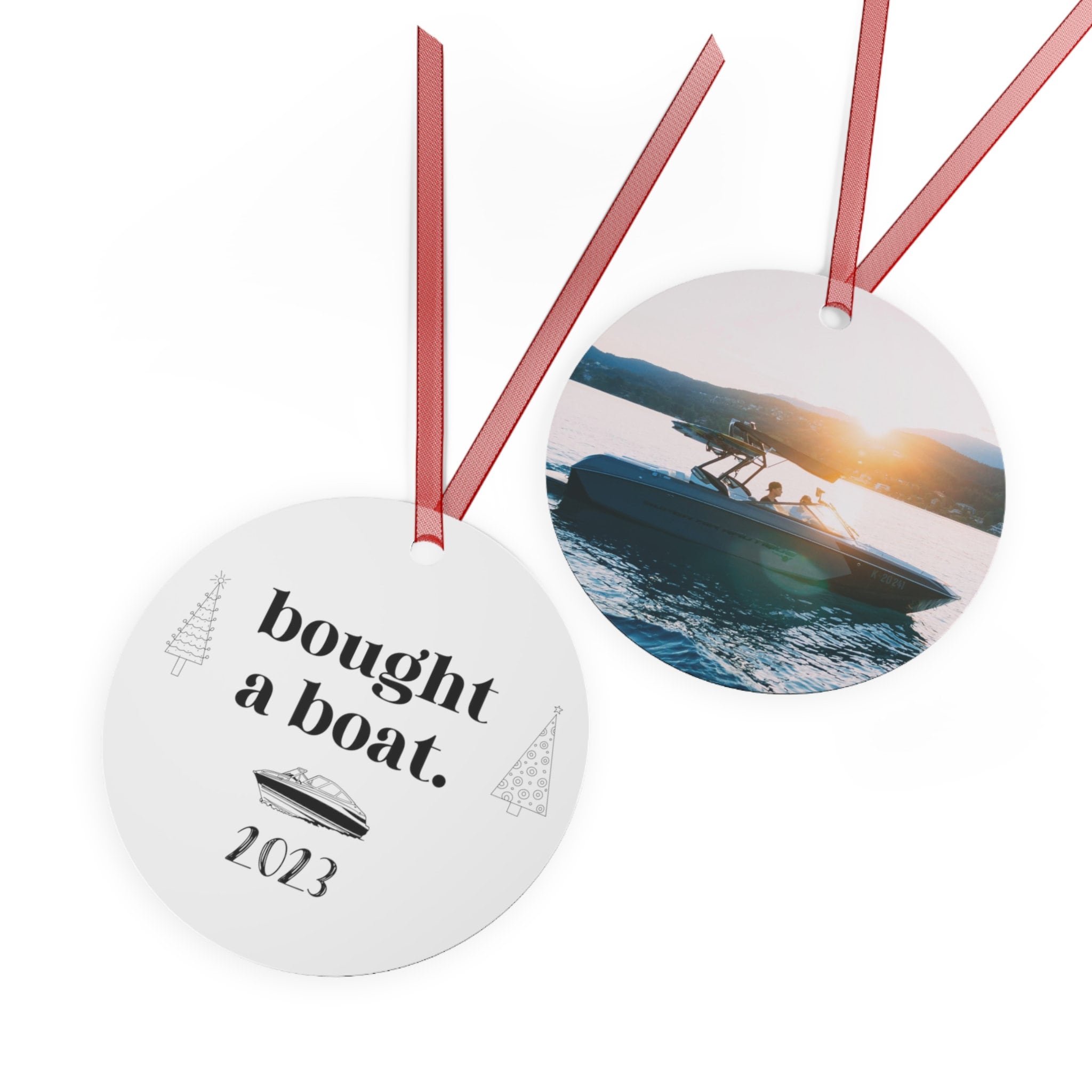 Personalized Boat Ornament, Custom Boat Owner Christmas Gift, New Boat