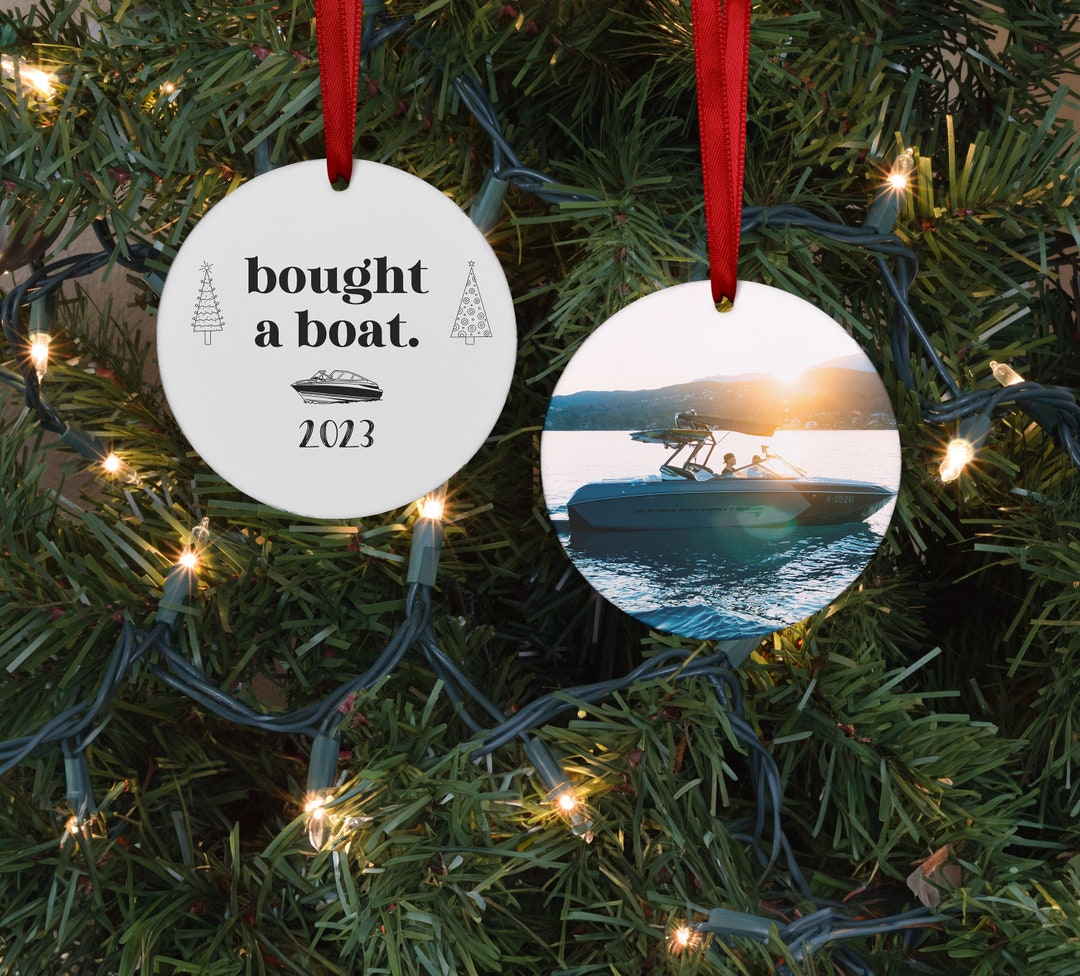 Personalized Boat Ornament, Custom Boat Owner Christmas Gift, New Boat
