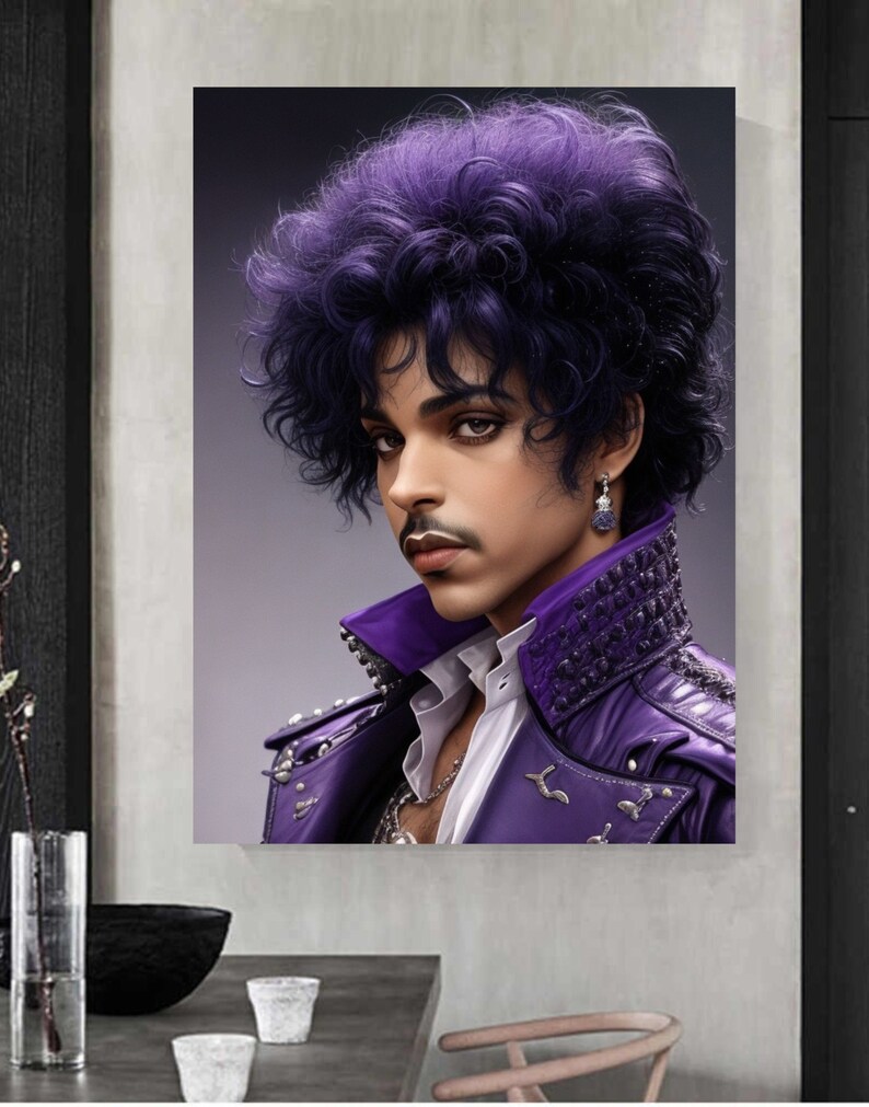 Prince Portrait Wall Art, Purple Rain, Printable Artwork - Etsy