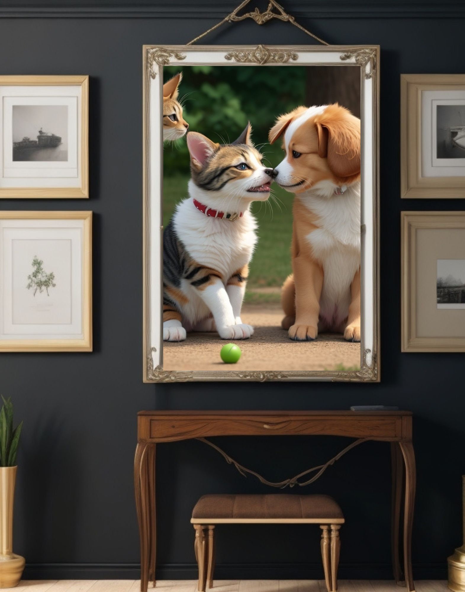 Dogs and Cats Wall Art Printable Artwork Birthday Hollyday Etsy