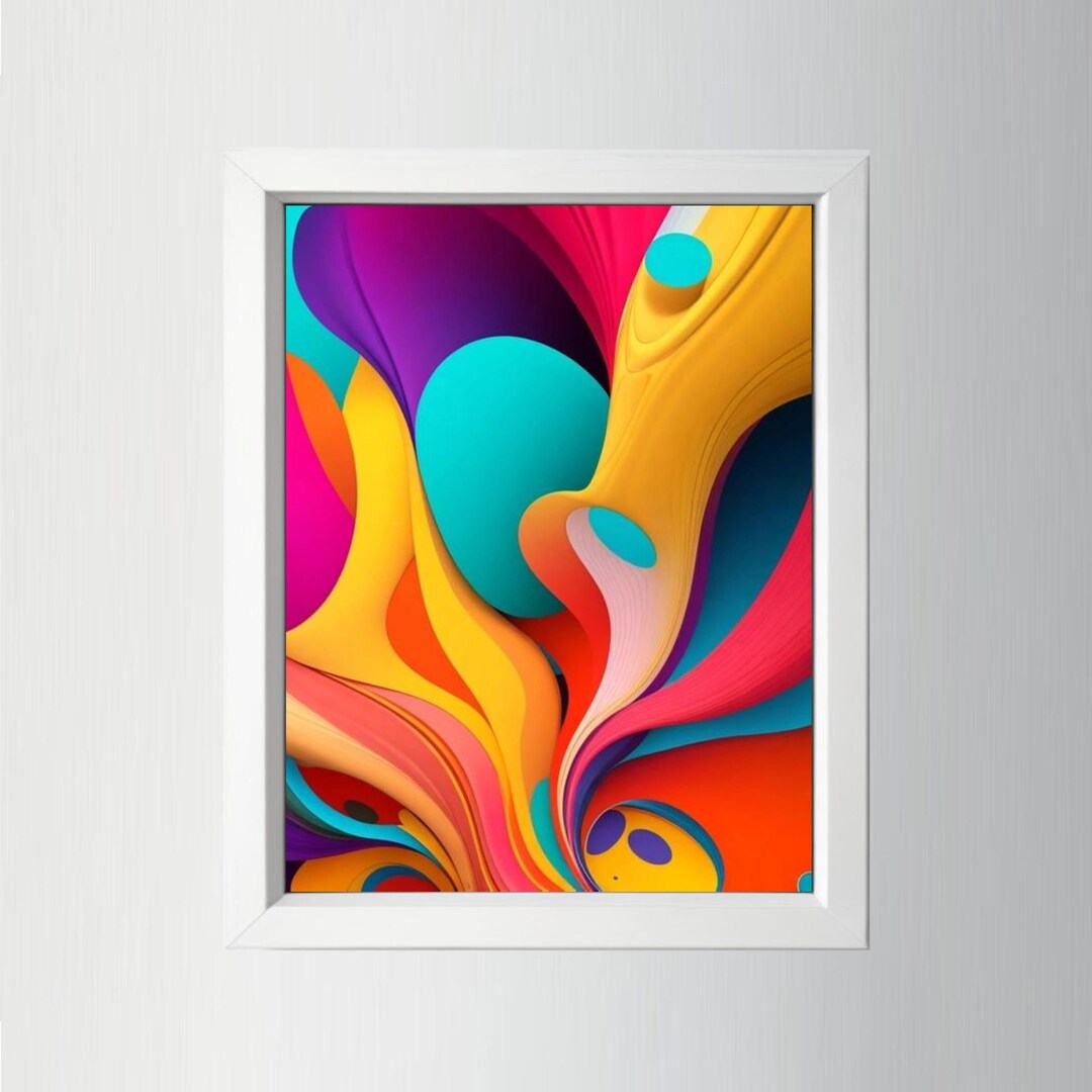 Abstract Wall Art, Rainbow, Printable Artwork Etsy