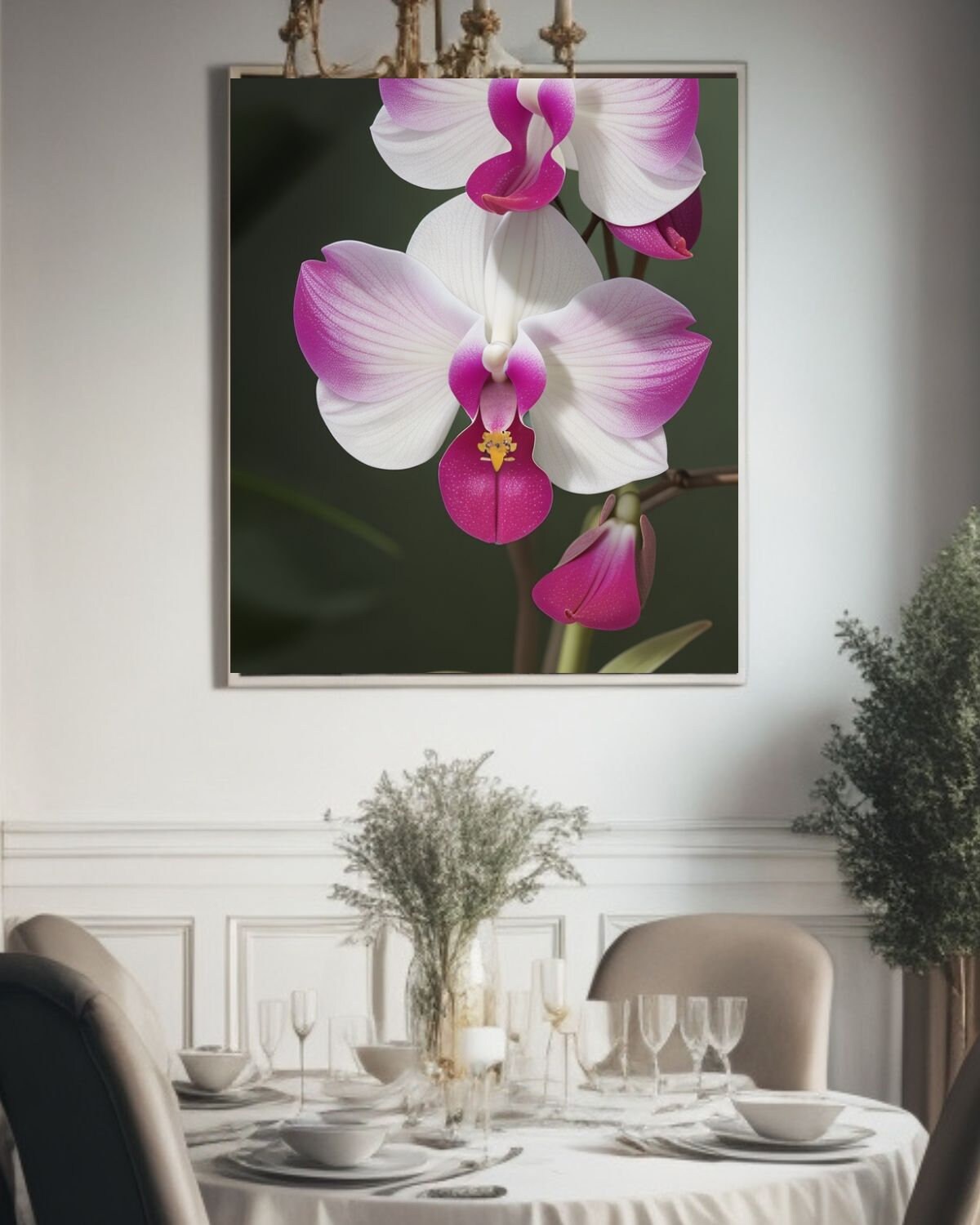 Purple Orchid Wall Art, Printable Artwork, Flowers, Love, Beauty