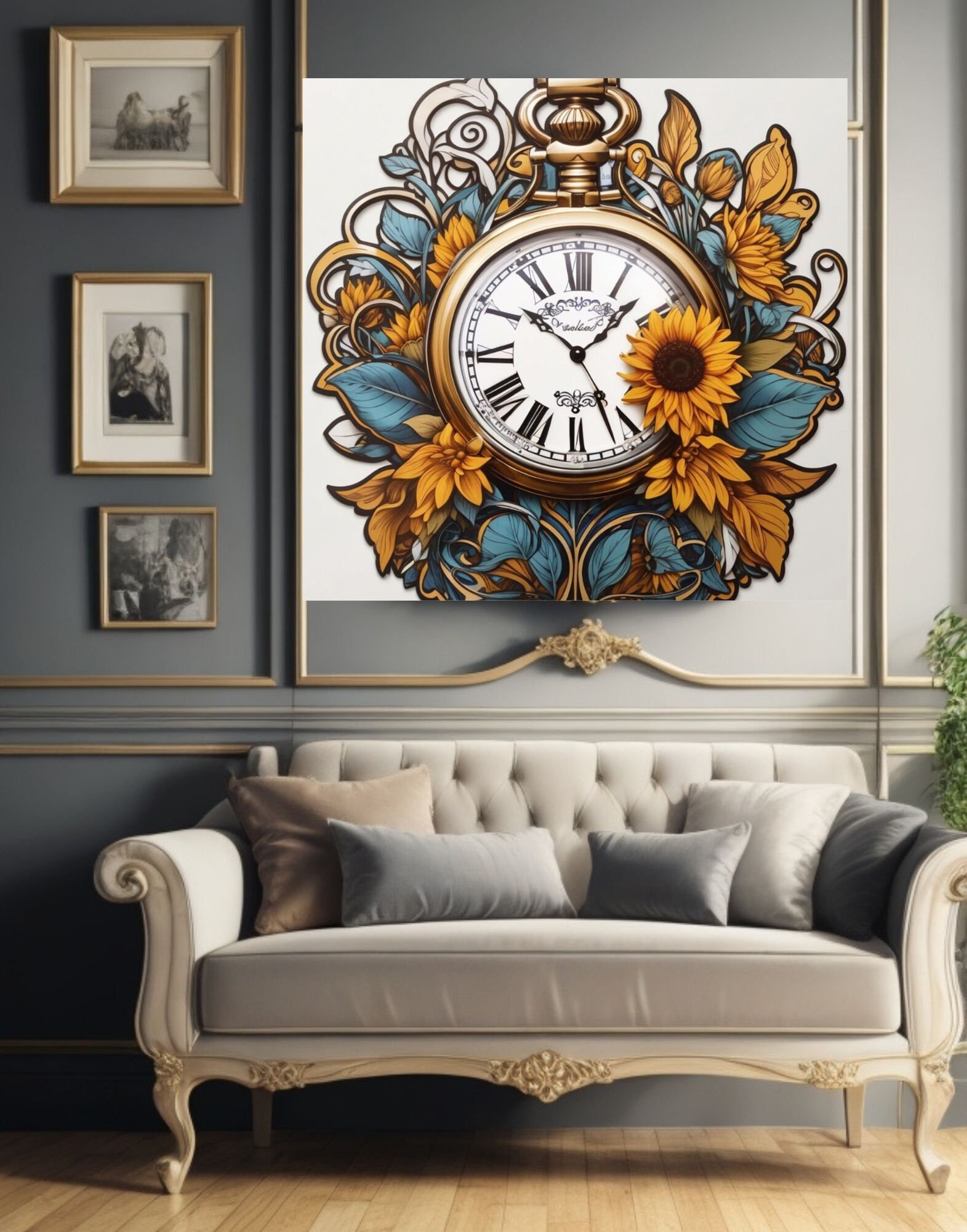 Pocket Watch Wall Art, Printable Artwork , Autumn, Sunflower, Thanksgiving Etsy