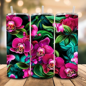 Lila Orchideen 16 Unzen Thermosublimationsbecher, Blumen, Liebe, Schönheit, Reinheit