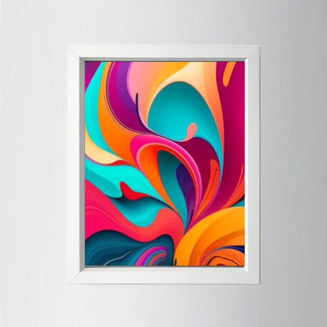 Abstract Rainbow Wall Art, Printable Artwork Etsy