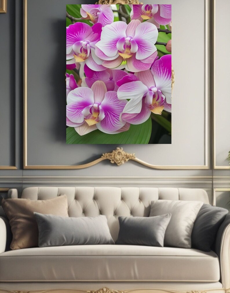 Purple Orchid Wall Art, Printable Artwork, Flowers, Love, Beauty