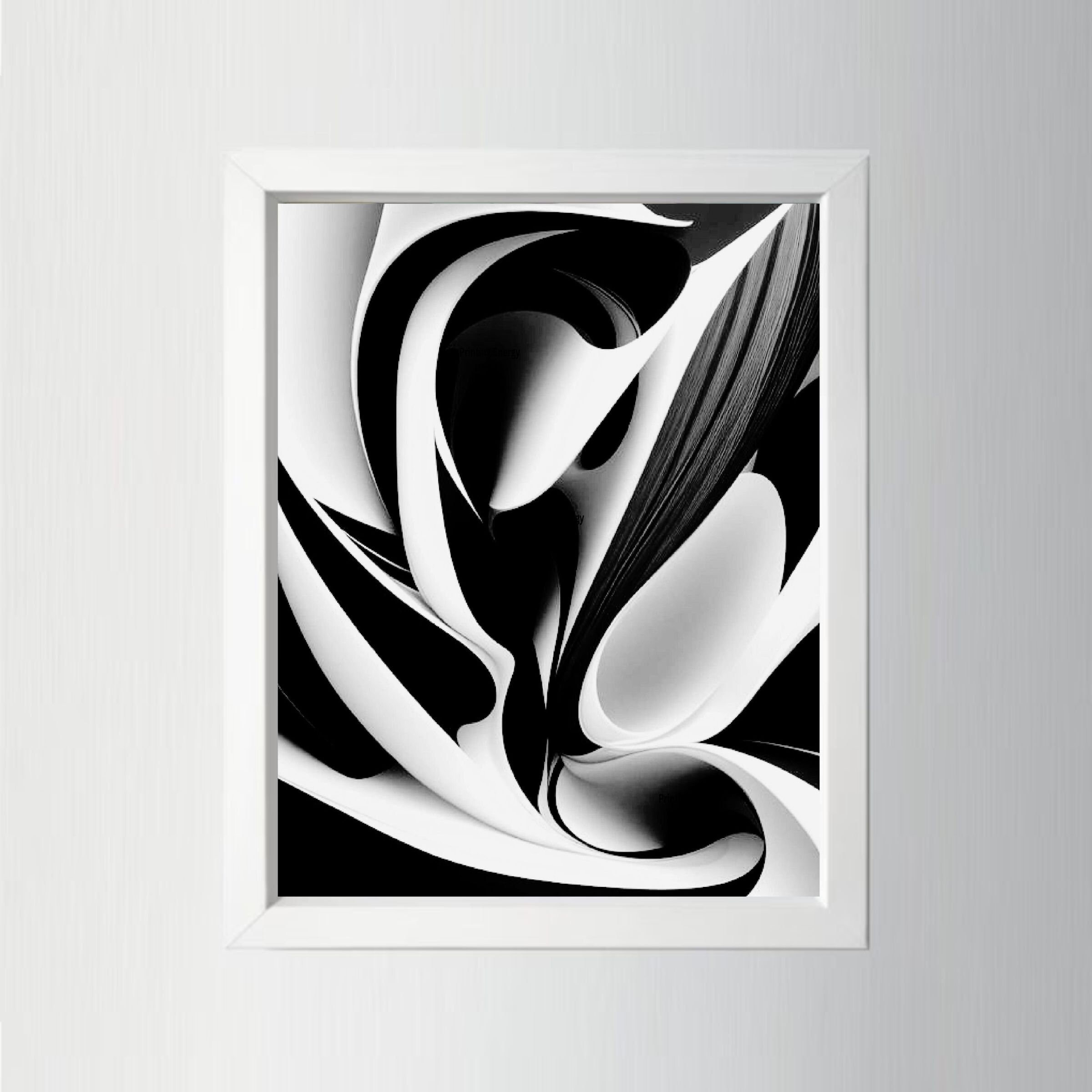 Abstract Black and White Wall Art, Printable Artwork, Digital Design Etsy — free download