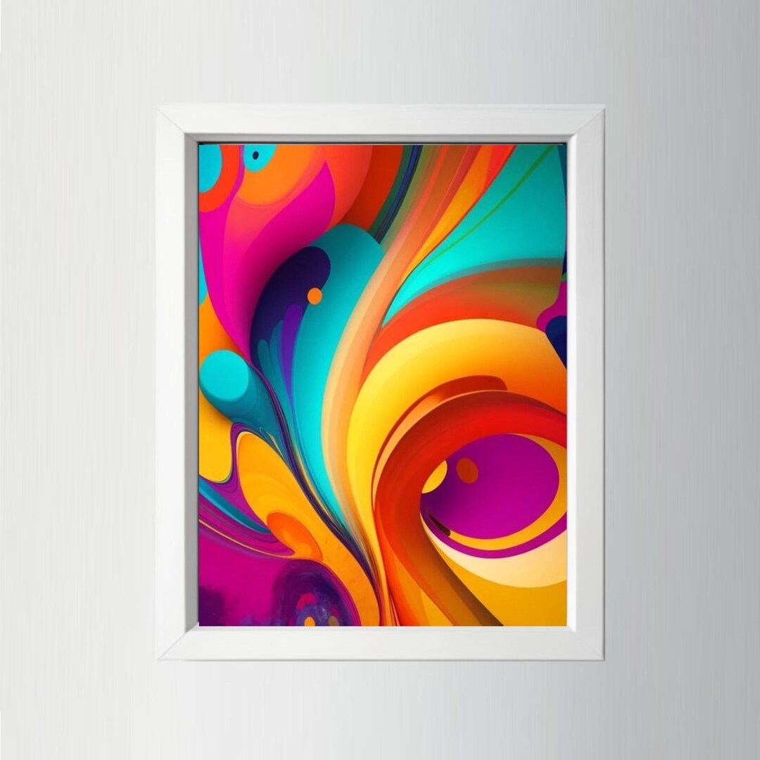 Abstract Rainbow Wall Art, Printable Artwork Etsy
