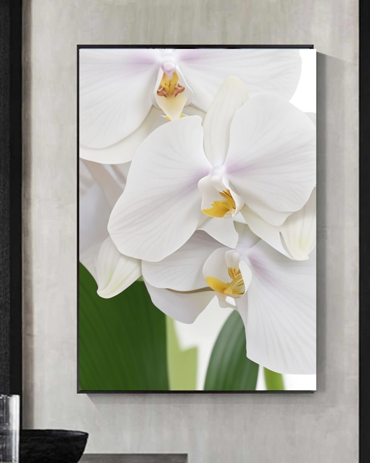 White Orchid Wall Art, Printable Artwork, Flowers, Love, Beauty, Purity