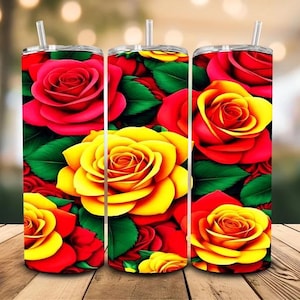 Kleurrijke rozen 16 oz thermische sublimatiebeker, bloemen, liefde, schoonheid, zuiverheid