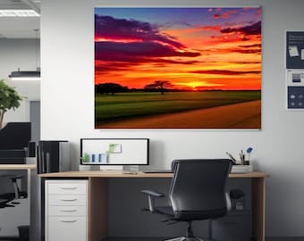 Wall Art Canvas Sunrise Sunset on the Road Trip Vibrant Elegance Modern Decor Style