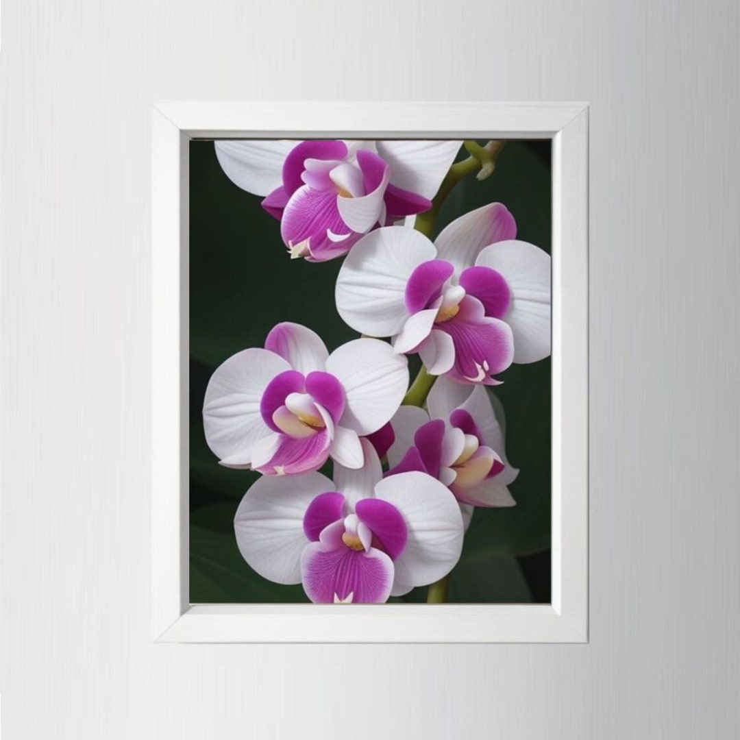 Purple Orchid Wall Art, Printable Artwork, Flowers, Love, Beauty