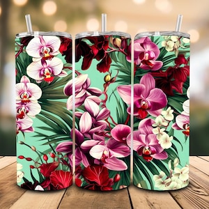 Lila Orchideen 16 Unzen Thermosublimationsbecher, Blumen, Liebe, Schönheit, Reinheit