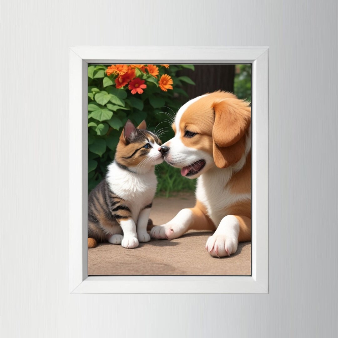 Dogs and Cats Wall Art, Printable Artwork Birthday Hollyday Gift Etsy