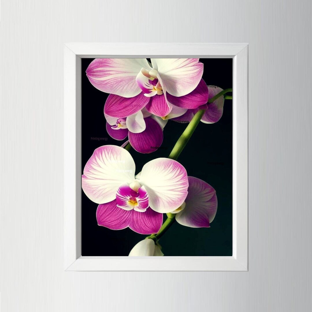 Purple Orchid Wall Art, Printable Artwork, Flowers, Love, Beauty