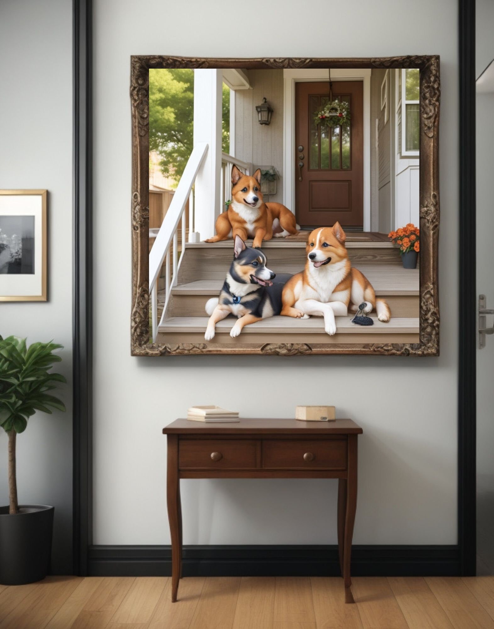 Happy Dogs Wall Art, Printable Artwork Birthday Hollyday Gift Etsy