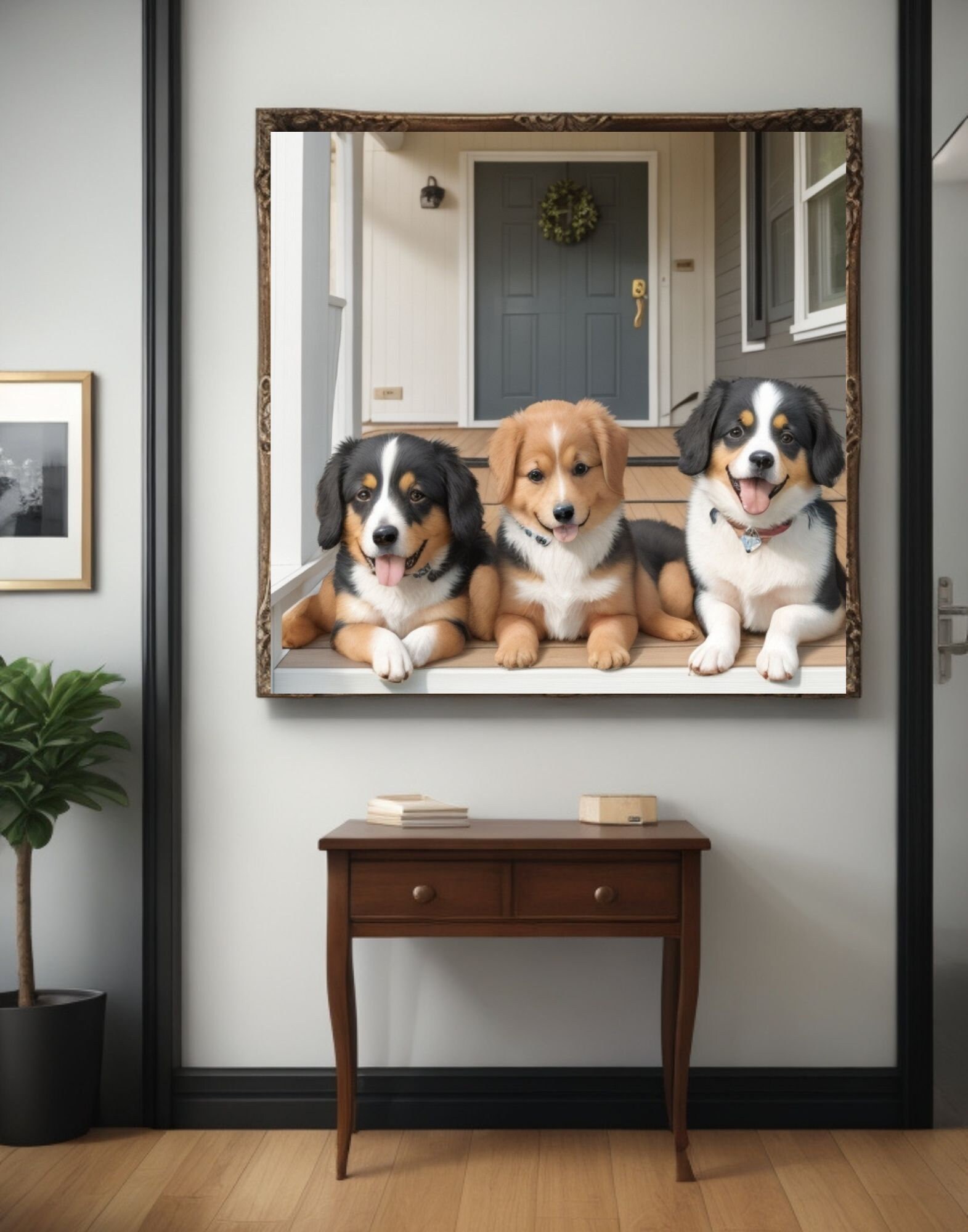 Happy Dogs Wall Art, Printable Artwork Birthday Hollyday Gift Etsy