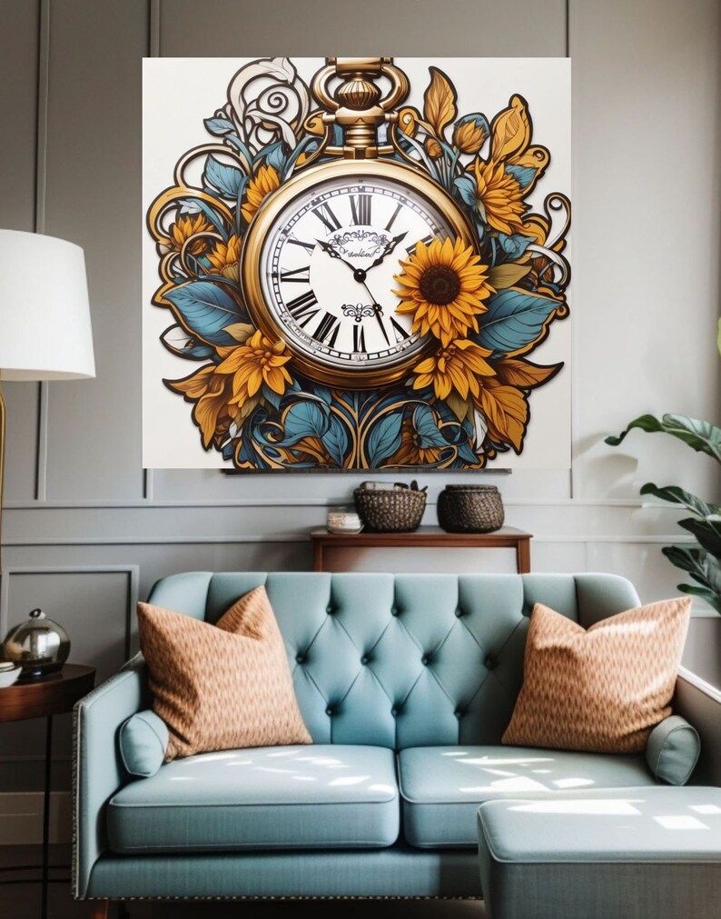 Pocket Watch Wall Art, Printable Artwork , Autumn, Sunflower, Thanksgiving Etsy
