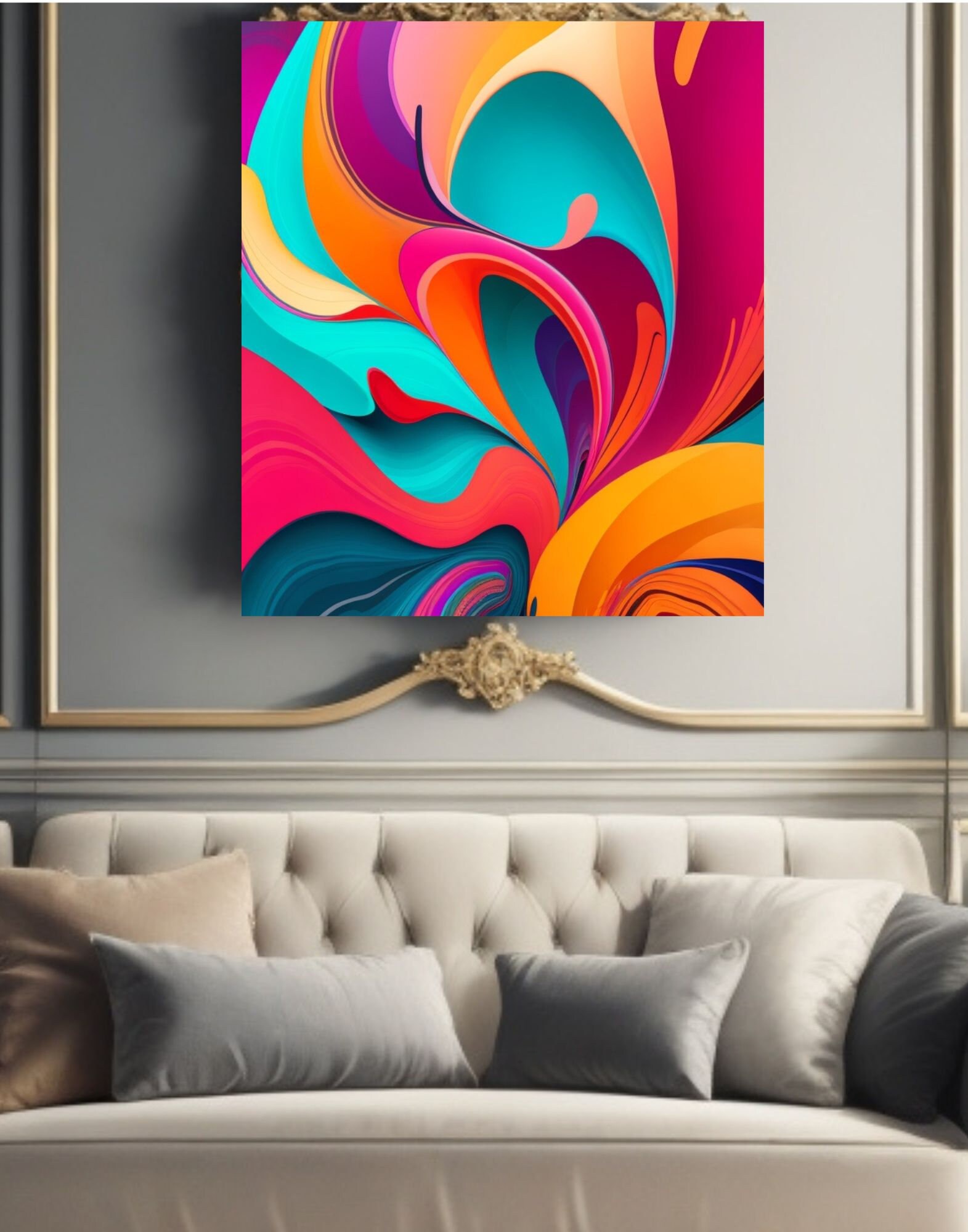 Abstract Rainbow Wall Art, Printable Artwork Etsy