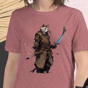 サムライキャット、レディース リラックスTシャツ