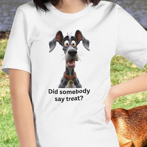 Camiseta unisex con personaje de dibujos animados de gran danés