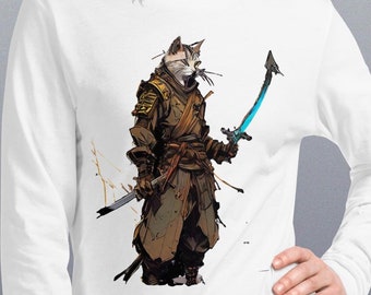 Samurai Katze, Unisex Langarmshirt